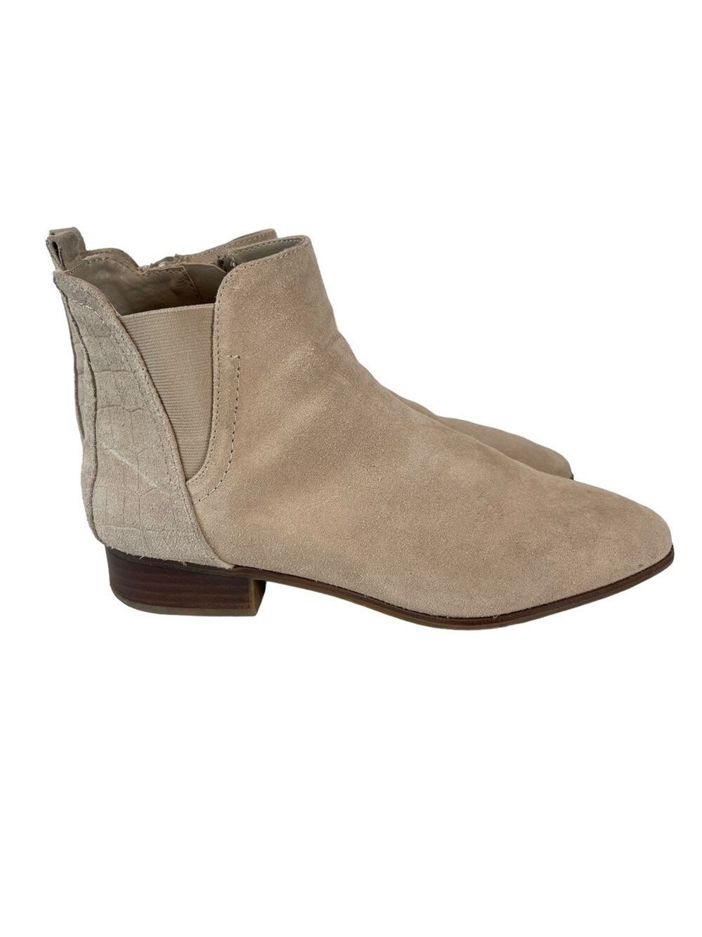 Aldo Torwenflex Chelsea Boots Women 9 Natural Almond Toe Slip On Ankle Boot